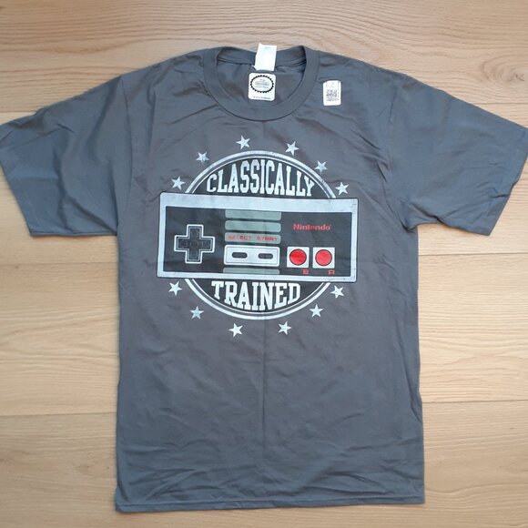 Classically Trained - NES Nintendo Controller - New Small Asphalt Gray T-Shirt - Picture 4 of 4